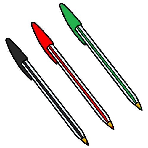 Pictograma de bolígrafos de colores