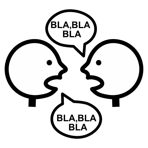 Imagen que representa a dos personas hablando.
