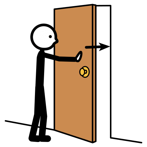 Imagen que muestra pictogama cerrar la puerta