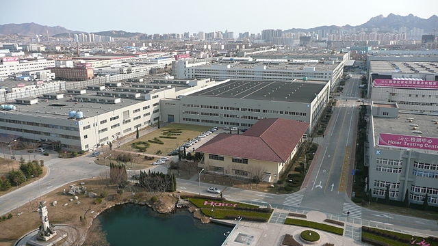 Vista aérea de un polígono industrial