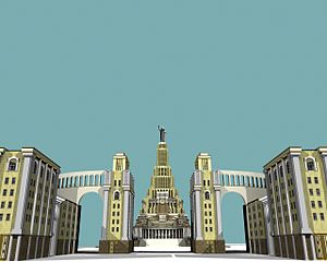 Maqueta en 3D del Palacio de los Soviets