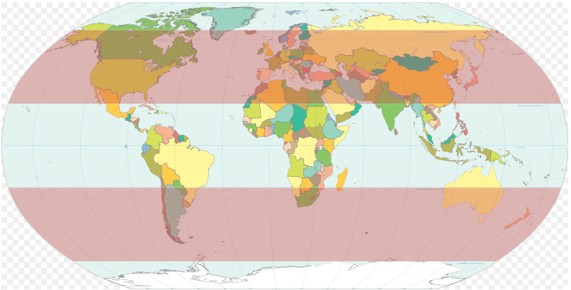 Latitudes medias del planeta