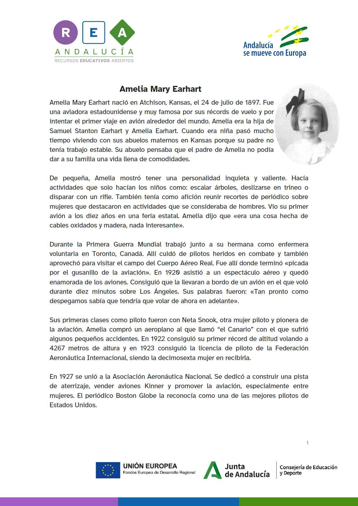 Biografía de Amelia Earhart