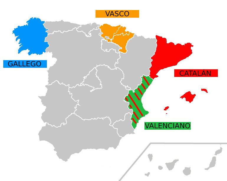 Mapa de lenguas en España
