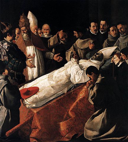 Exposición del cuerpo de San Buenaventura, pintado por Zurbarán en 1629