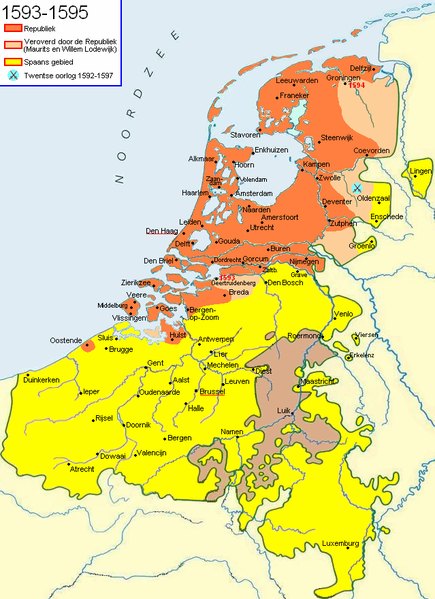 Situación de la Guerra de Flandes en 1596-1598