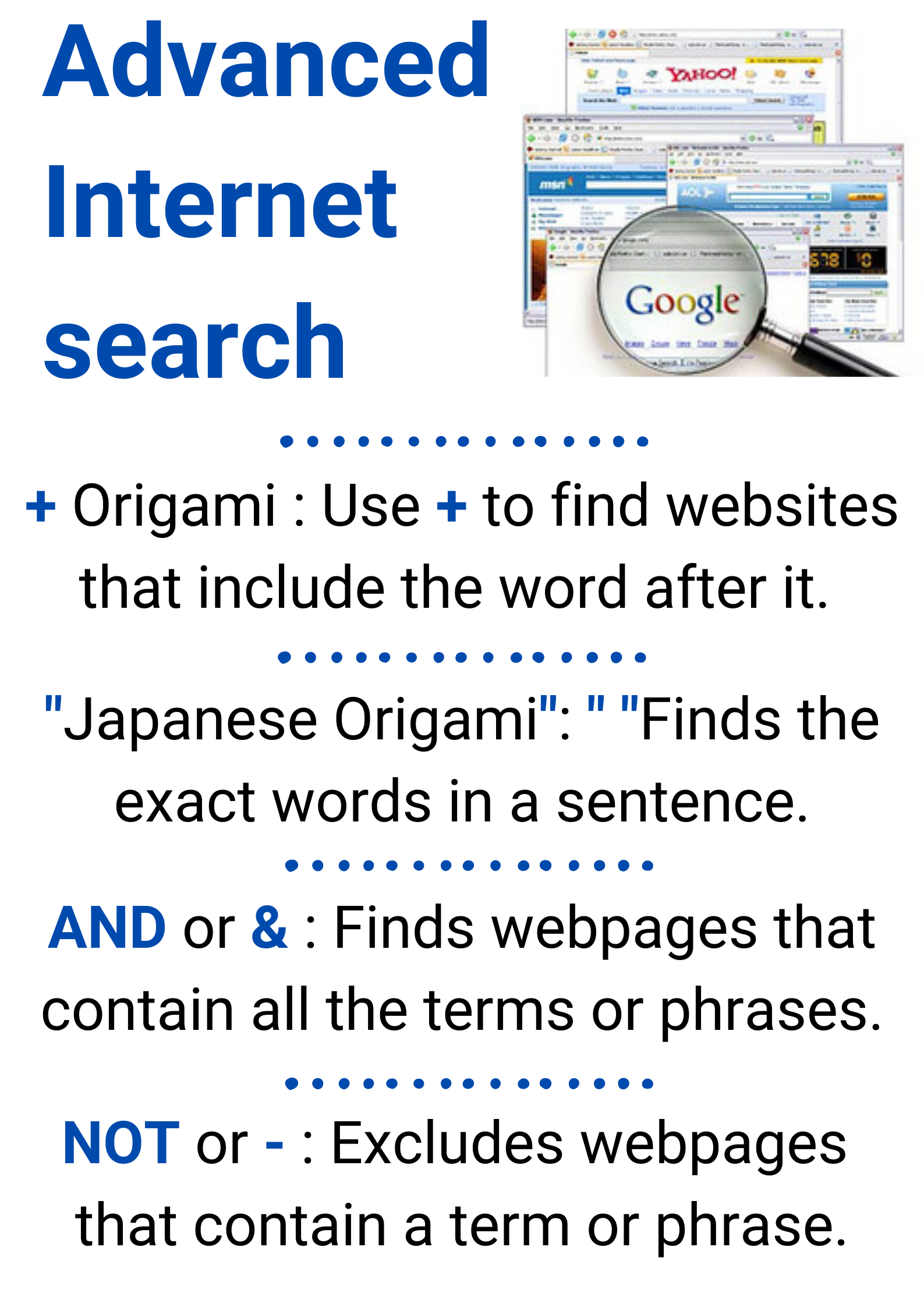 En la imagen puedes ver una infografía que describe cómo realizar una búsqueda avanzada en Internet