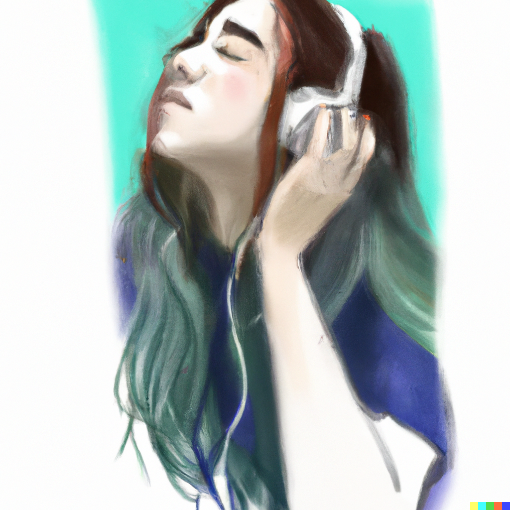 Chica escuchando música. Imagen de una chica escuchando música.