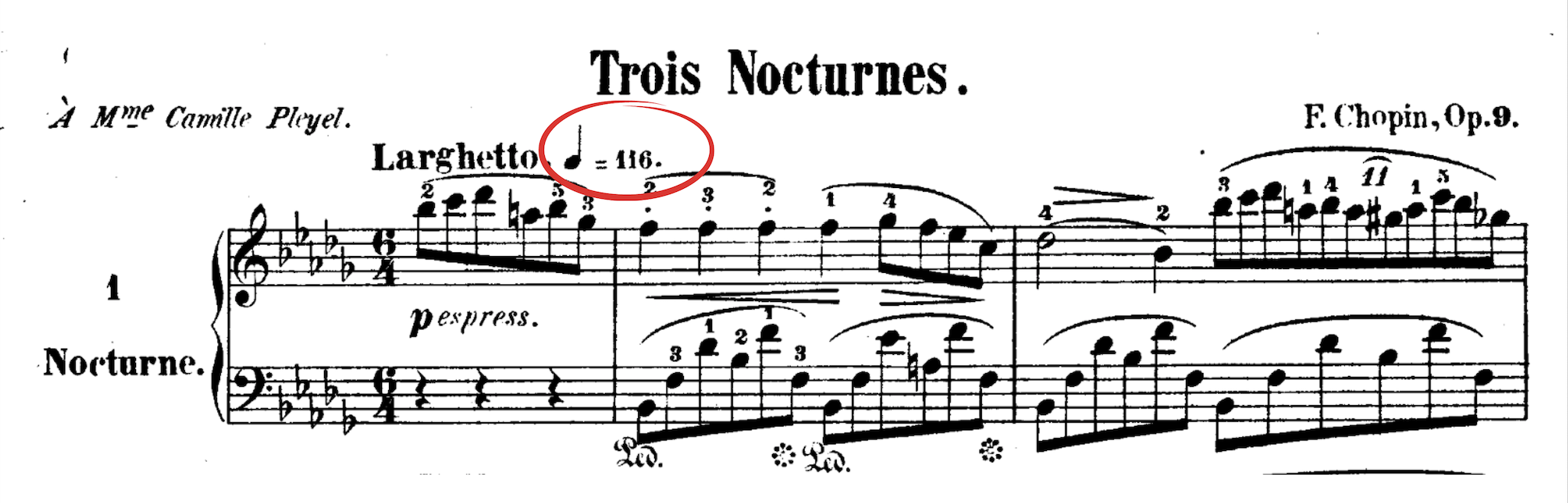 Comienzo del Nocturno de Chopin nº 1. Comienzo del Nocturno de Chopin nº 1.