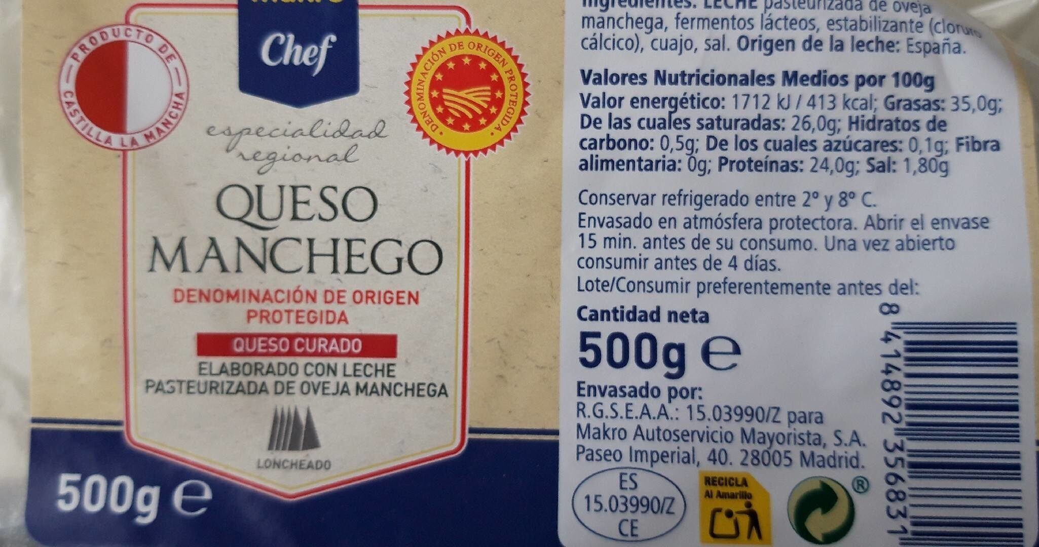 Queso manchego - Producto