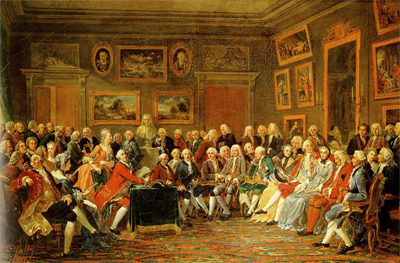 Une soirée chez Madame Geoffrin (1812) de Anicet Charles Gabriel Lemonnier