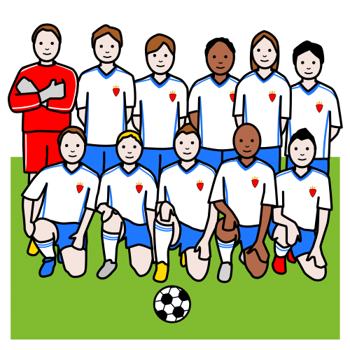 La imagen muestra un equipo de fútbol posando para la foto.