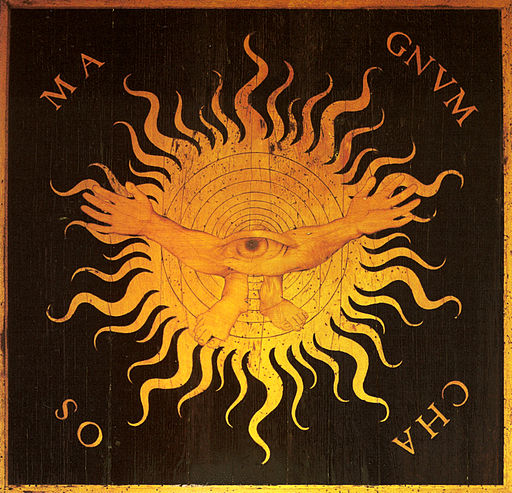 Representación del caos como un sol que irradia el todo
