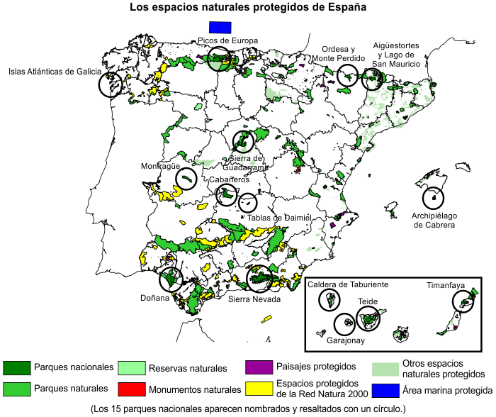 Los espacios naturales protegidos de España