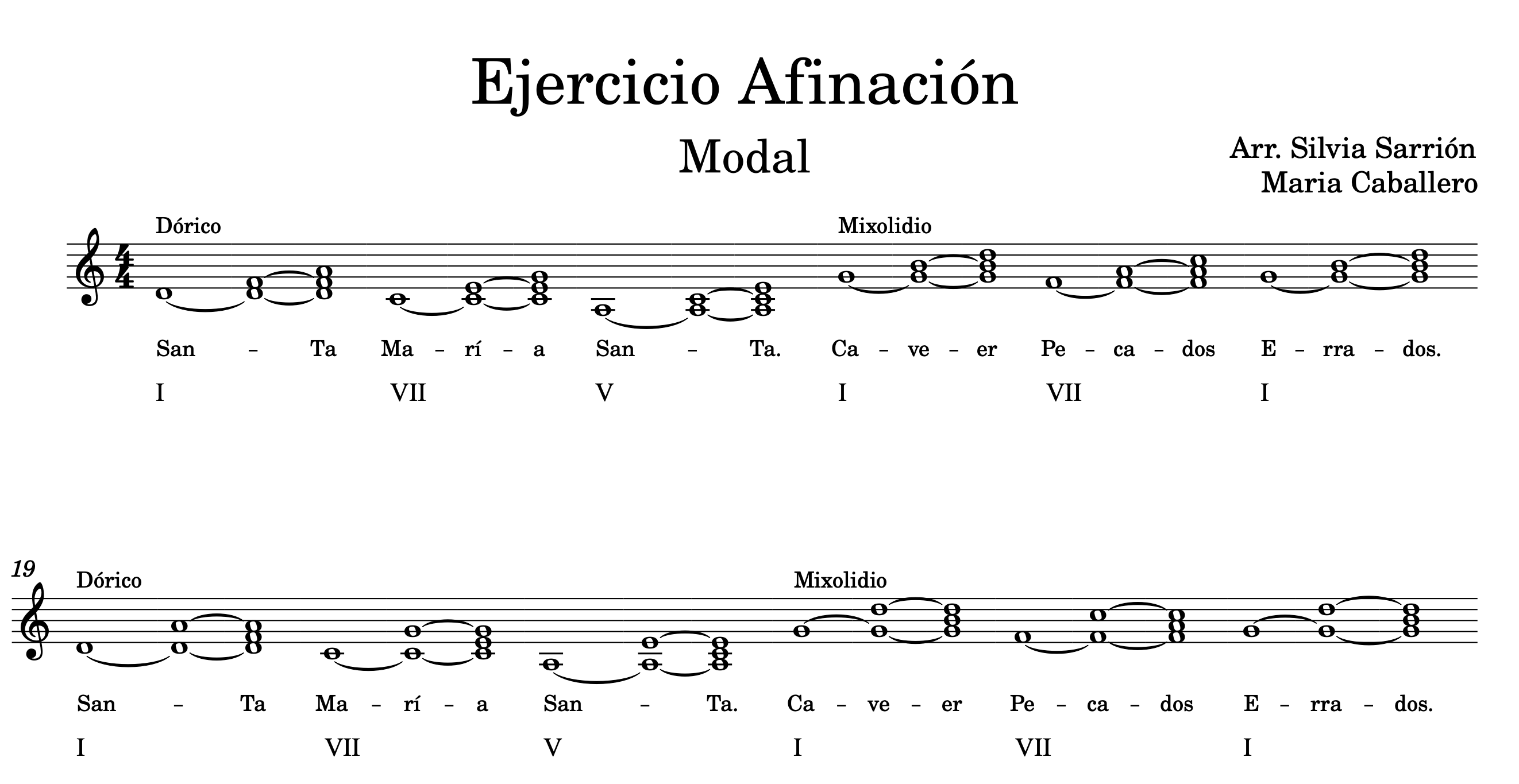 Ejercicio de afinación.