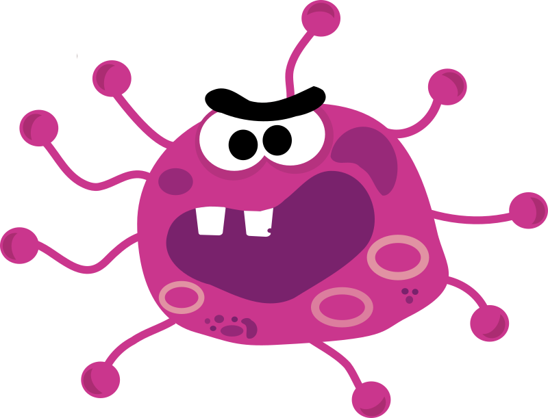 La imagen muestra el dibujo de un virus