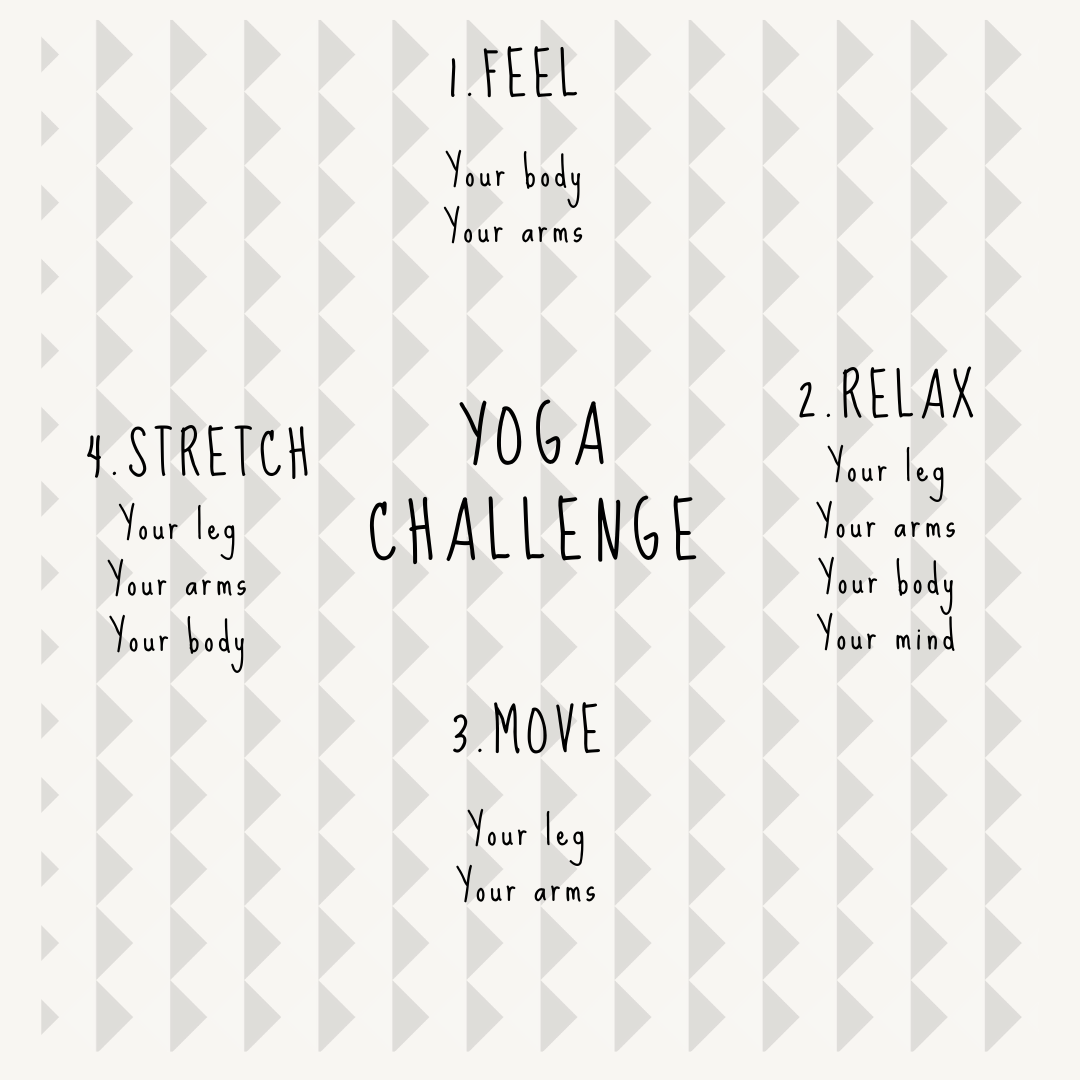 La imagen muestra instrucciones para practicar yoga