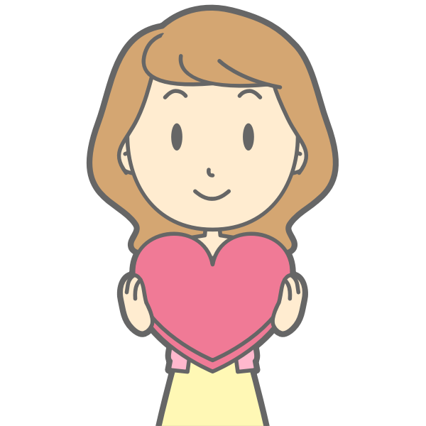 La imagen muestra el dibujo de una mujer sosteniendo un corazón
