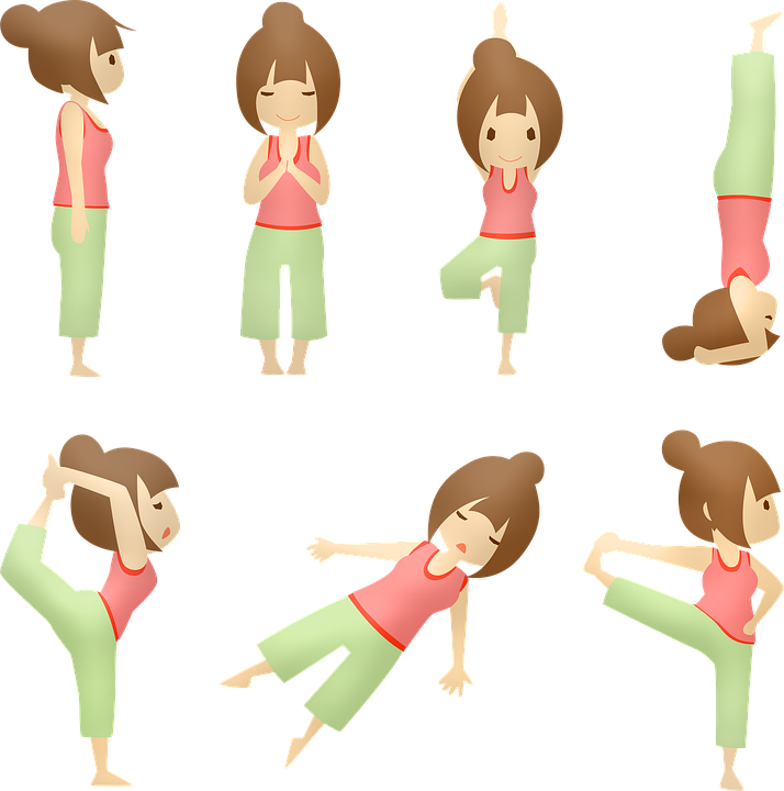 Dibujos de una mujer haciendo yoga