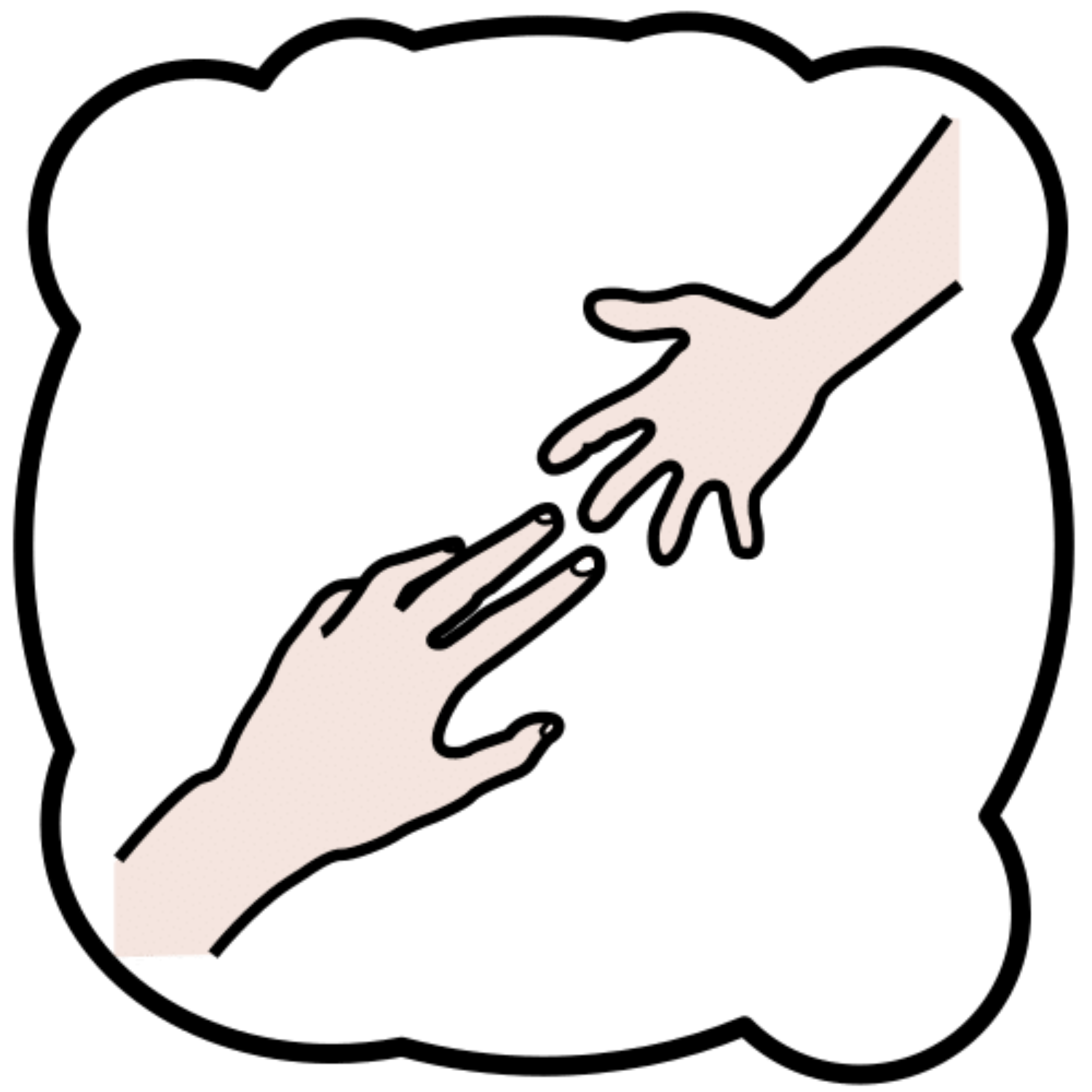 La imagen muestra dos manos a punto de encontrarse