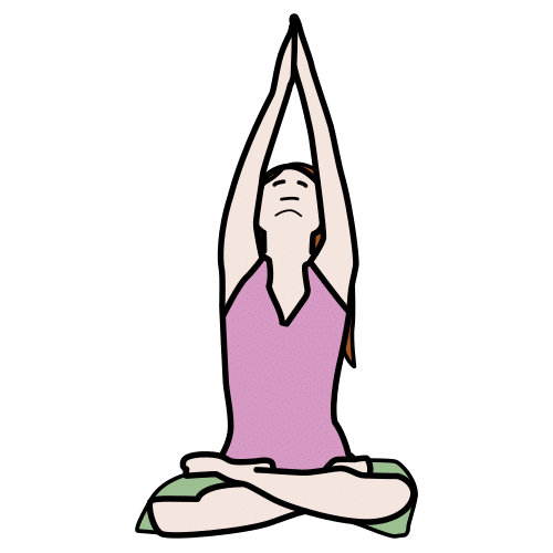 La imagen muestra a una mujer practicando yoga