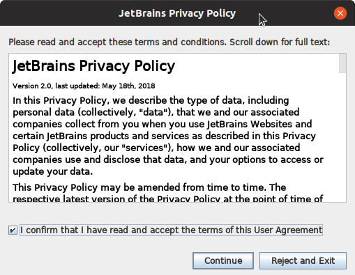 Política de privacidad Pycharm