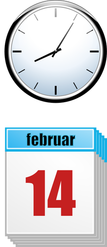 Imagen de un reloj y de un día del calendario