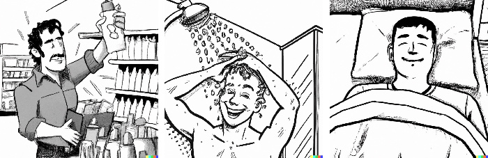 Imágenes del storyboard de un anuncio. Imágenes del storyboard de un anuncio.