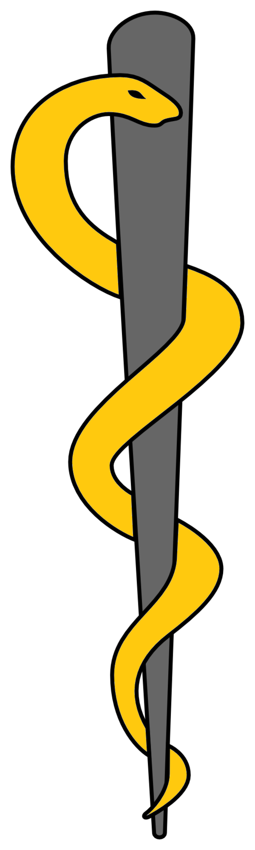 Vara de Asclepio con la serpiente enroscada