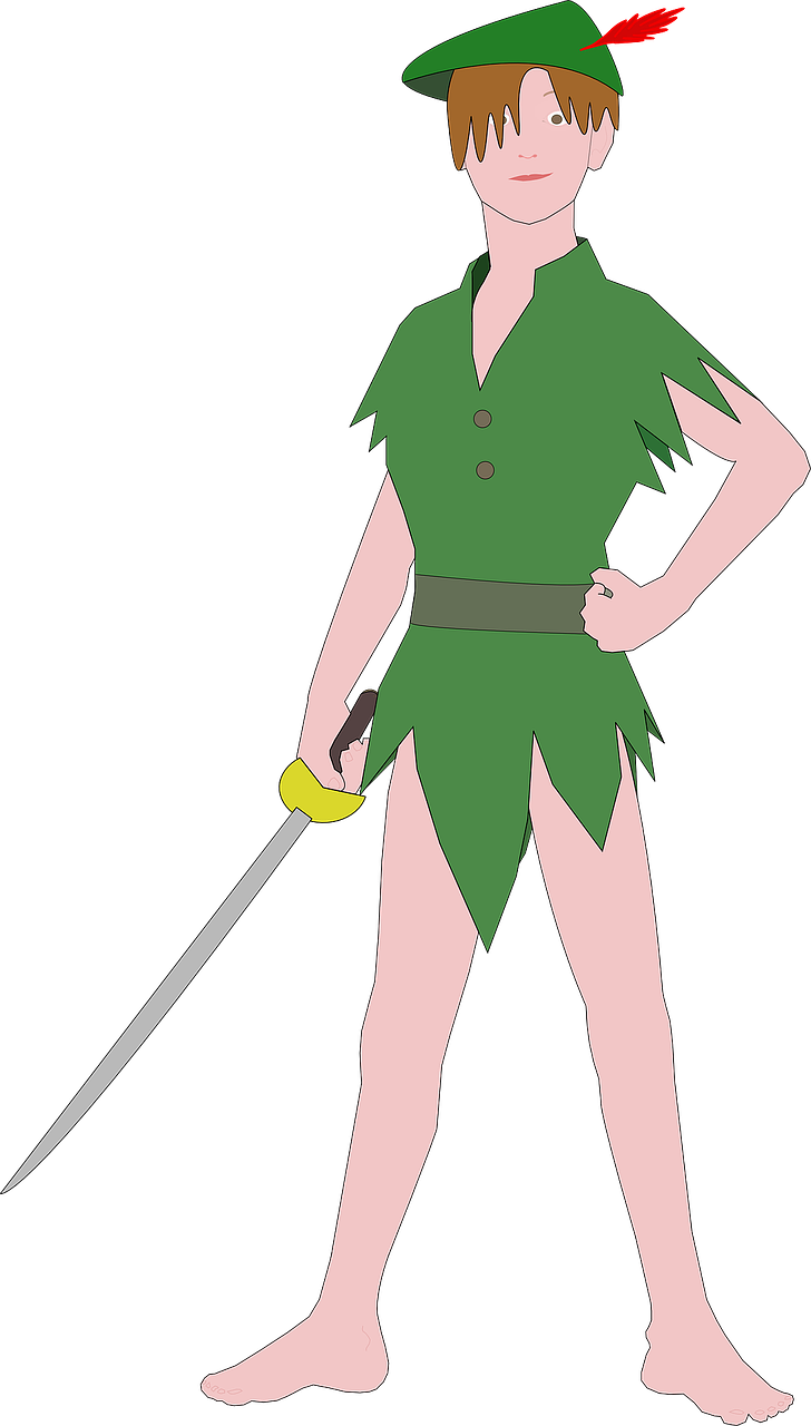 Chico joven vestido de verde con una espada en la mano. 