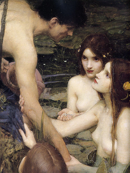 las ninfas intentan seducir a Hilas
