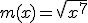 m(x) = \sqrt{x^7}