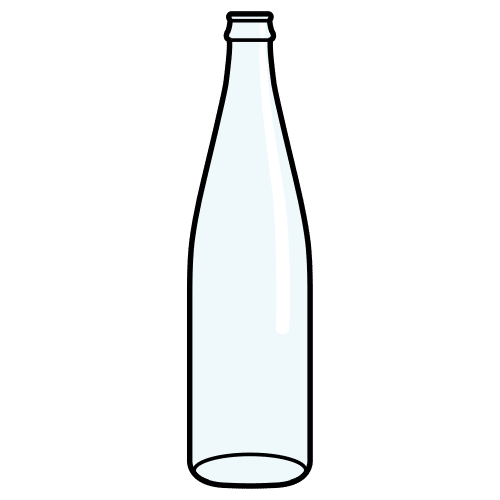 La imagen muestra una botella de cristal vacía.