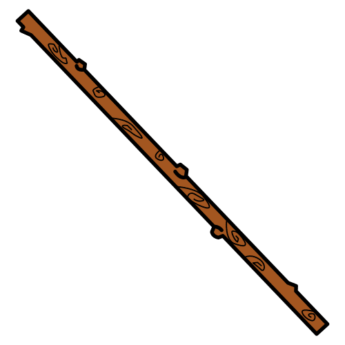 La imagen muestra una vara de madera.