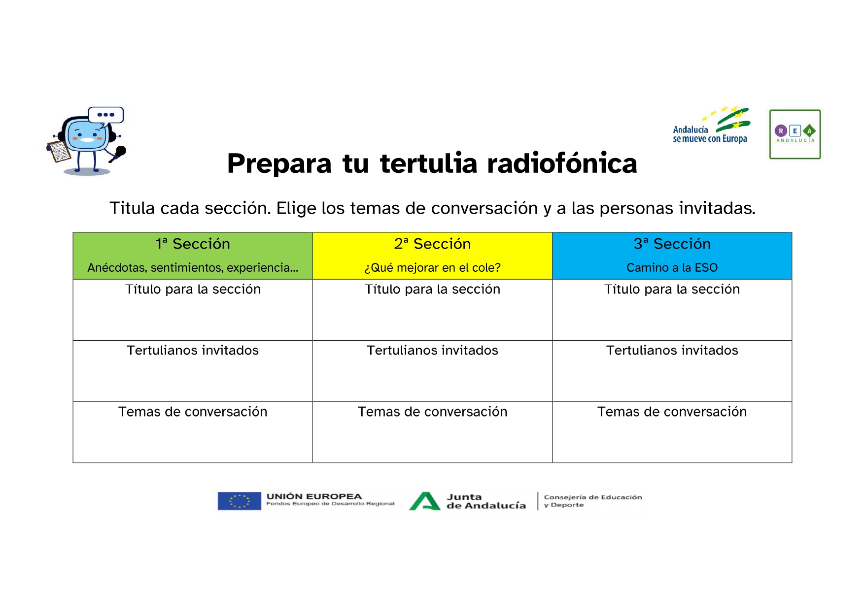 Tabla con columnas a rellenar