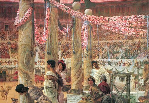 El emperador Caracalla asiste a un espectáculo en el Coliseo de Roma