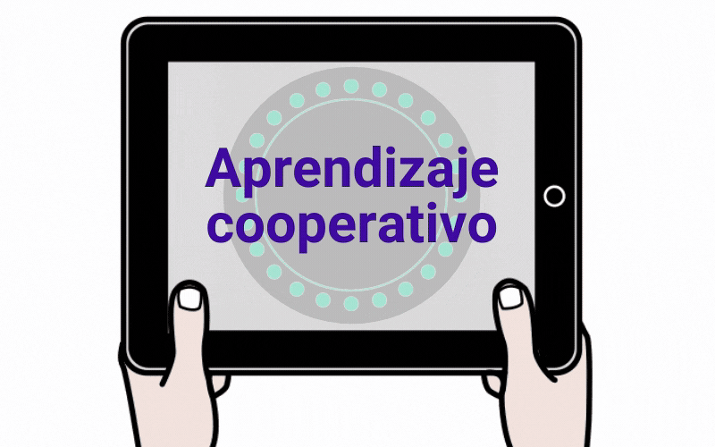 Imagen animada sobre aprendizaje cooperativo.