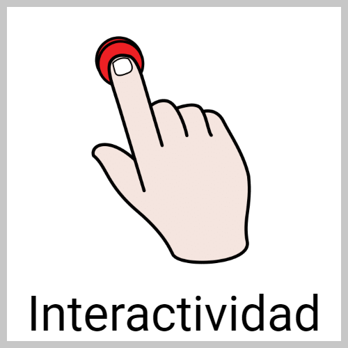 En esta imagen puede verse a una persona pulsando un botón. Simboliza la intereactividad.  