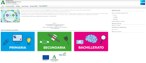 Imagen que muestra una captura de pantalla de la web de Proyecto REA Andalucía.