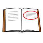 

	la imagen muestra un dibujo de un libro con varios párrafos. el último párrafo está rodeado y destacado con un círculo rojo

