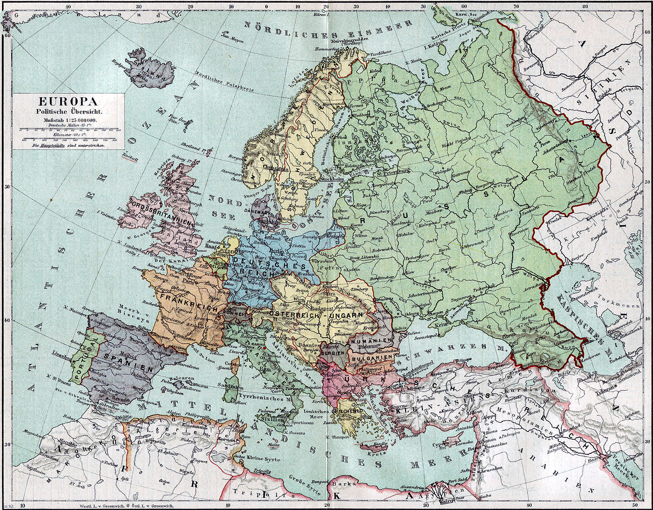 Mapa de Europa de 1890