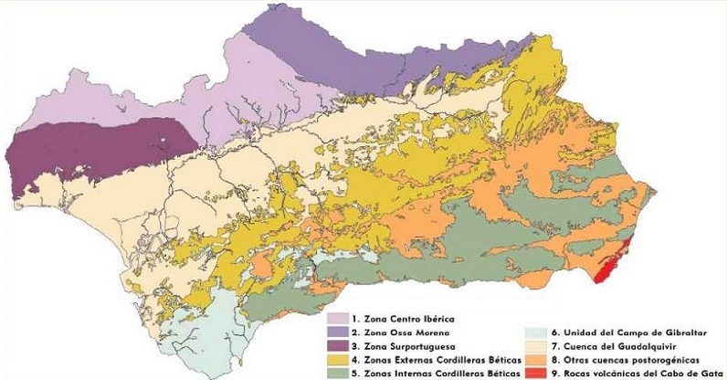 Dominios geológicos de Andalucía