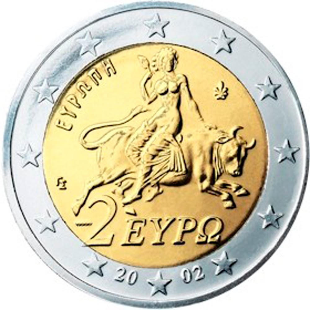 moneda griega de dos euros