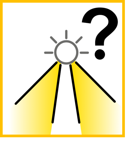 Imagen que muestra un sol con rayos y un interrogante a la derecha.