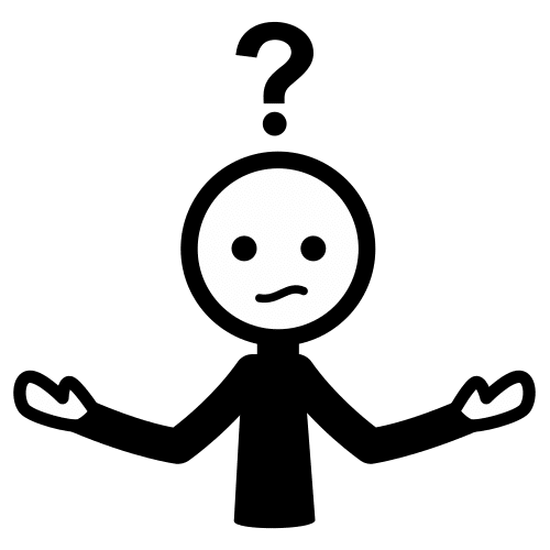 La imagen muestra una persona con los brazos abiertos y un signo de interrogación sobre su cabeza.