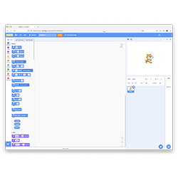 Imagen que muestra el entorno de programación online de Scratch