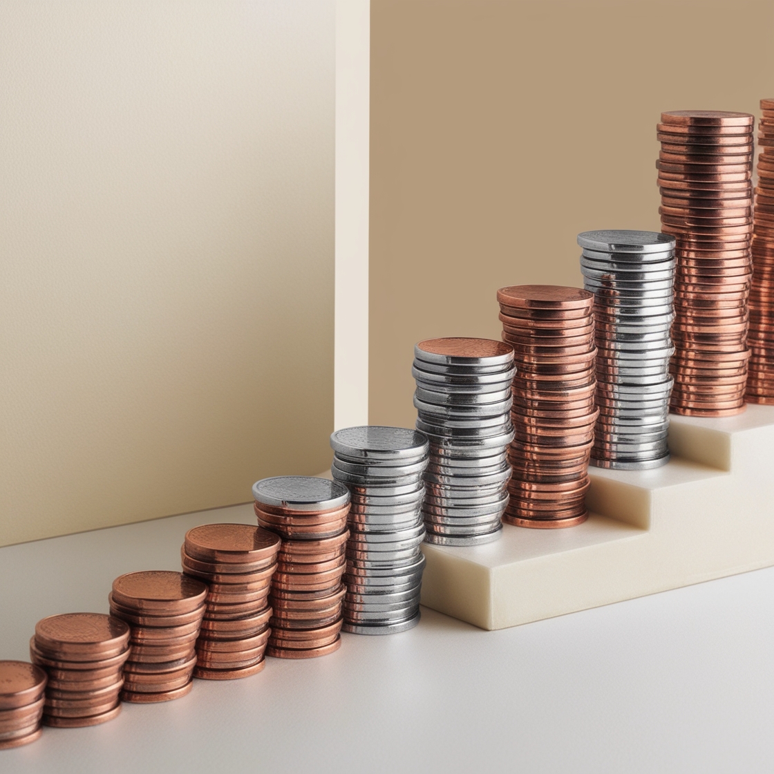 Montones de monedas