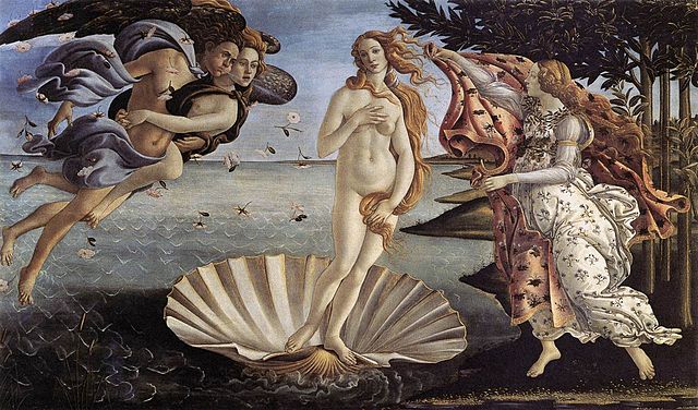 El nacimiento de Venus fue pintado por Botticelli en 1485