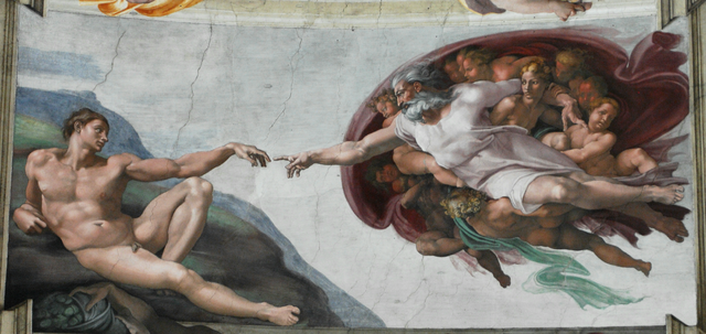 La Creación, la más conocida imagen que pintó Miguel Ángel en la bóveda de la Capilla Sixtina