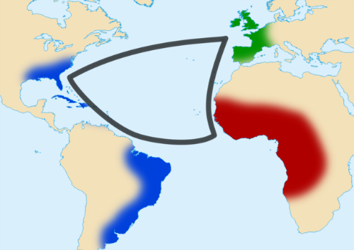 Mediante este sistema triangular de comercio se repoblaron los territorios americanos con esclavos traidos de África